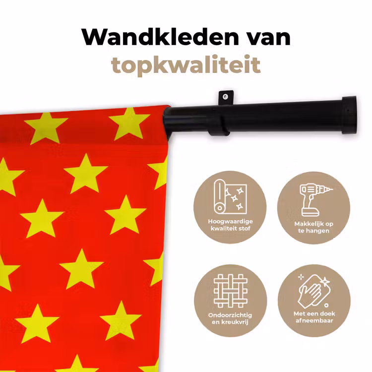 Ster - Patroon - Geel Wandkleed katoen klein 269 -sfeer2