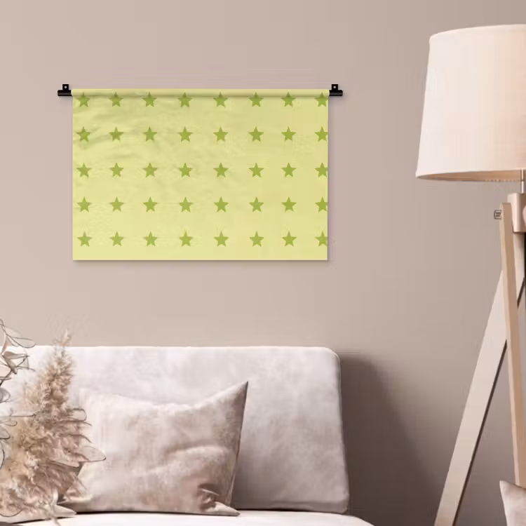 Sterren - Patroon - Groen Wandkleed katoen klein 269 -sfeer4
