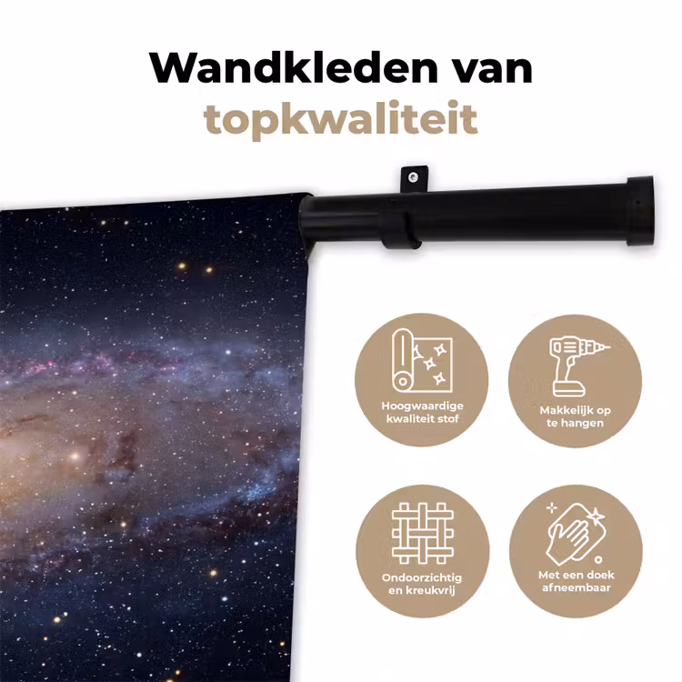 Wandkleed - Sterrenstelsel - Ruimte - Kosmos - Sterrenstelsel - Ruimte - Kosmos Wandkleed katoen klein
