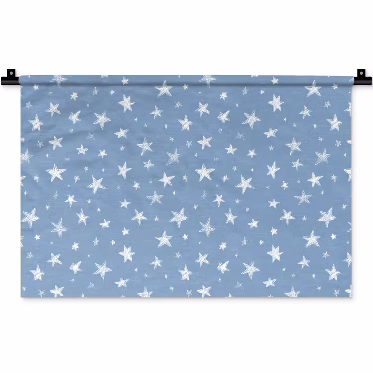 Sterretjes - Patroon - Blauw Wandkleed katoen klein 269 -zz3d