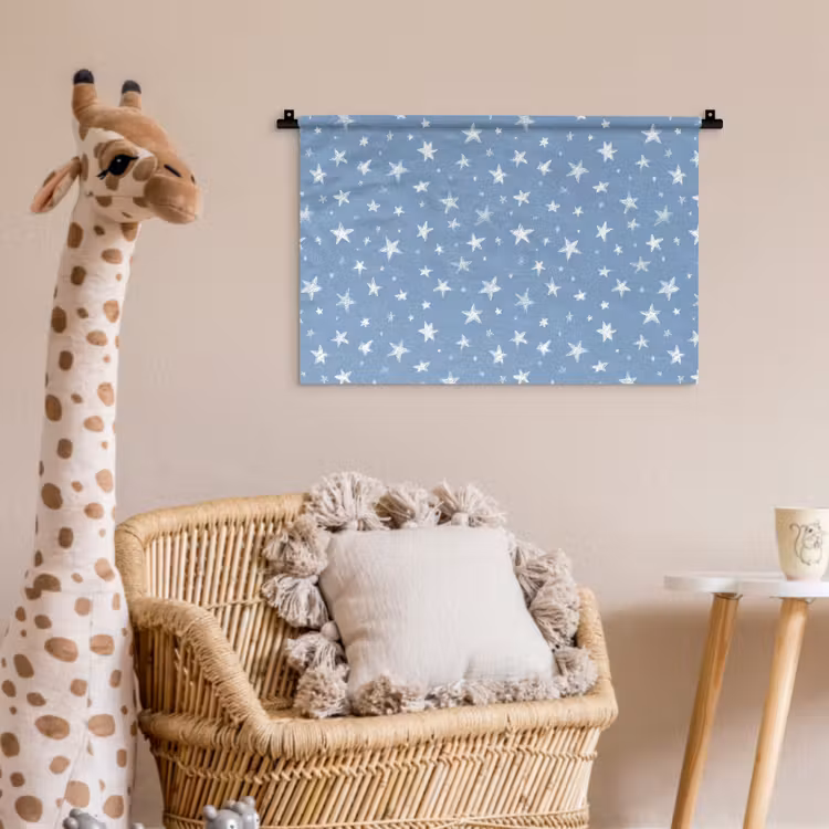 Sterretjes - Patroon - Blauw Wandkleed katoen klein 269 -wsfeer5_kind