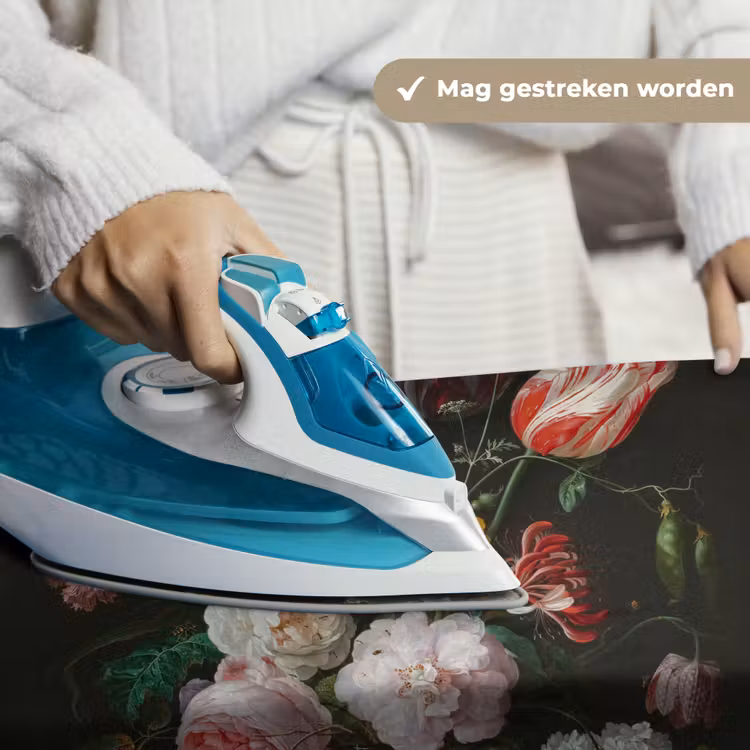 Stilleven met bloemen in een glazen vaas - Schilderij van Jan Davidsz. de Heem Wandkleed katoen klein -sfeer9