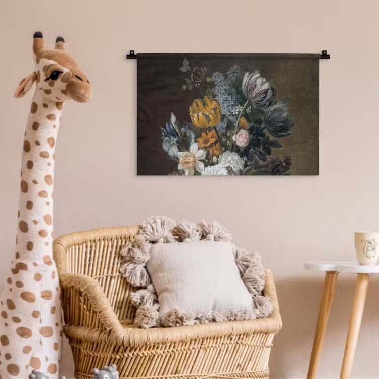 Stilleven met bloemen - Schilderij van Eelke Jelles Eelkema Wandkleed katoen klein -wsfeer5_kind
