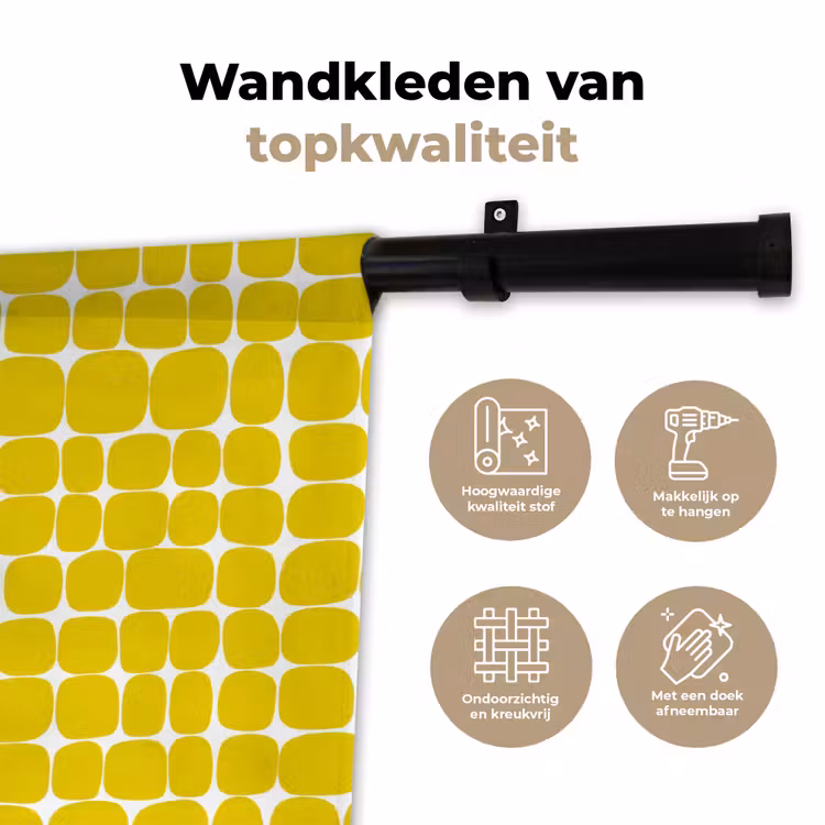 Stippen - Modern - Geel Wandkleed katoen klein 269 -sfeer2