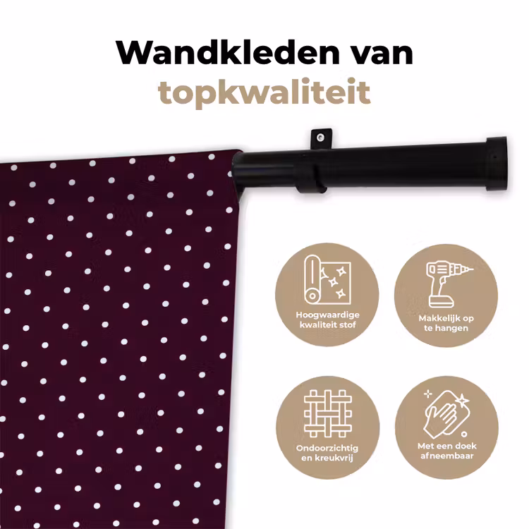 Stippen - Modern - Paars Wandkleed katoen klein 269 -sfeer2