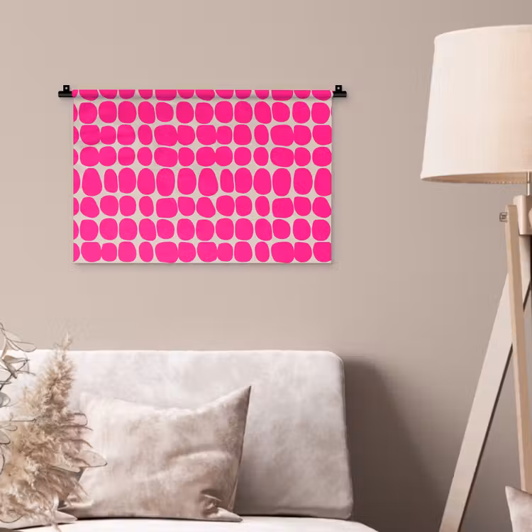Stippen - Patroon - Roze Wandkleed katoen klein 269 -sfeer4