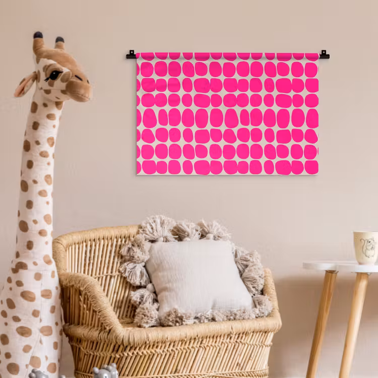 Stippen - Patroon - Roze Wandkleed katoen klein 269 -wsfeer5_kind