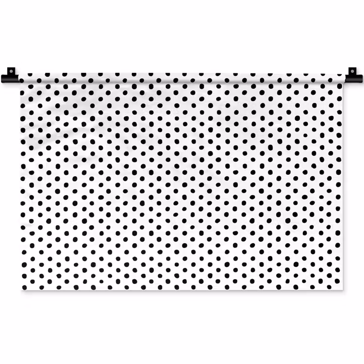 Stippen - Patroon - Zwart - Wit Wandkleed katoen klein 269 -zz3d