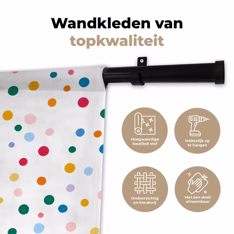 Stippen - Speels - Kleurrijk Wandkleed katoen klein 269 -sfeer2