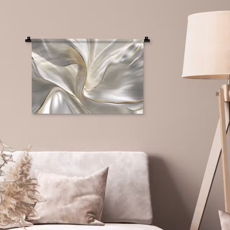 Stof - Plooien - Goud Wandkleed katoen klein -sfeer4