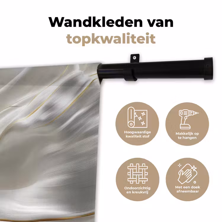 Stof - Plooien - Goud Wandkleed katoen klein -sfeer2