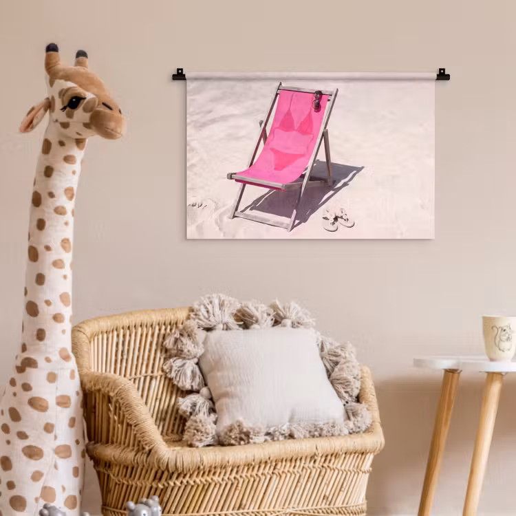 Strand - Ligstoel - Badkleding - Zomer - Roze Wandkleed katoen klein -wsfeer5_kind