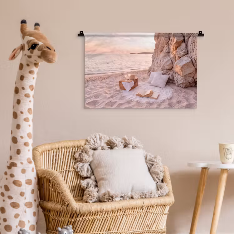 Strand - Picknick - Zonsondergang - Zomer - Natuur Wandkleed katoen klein -wsfeer5_kind