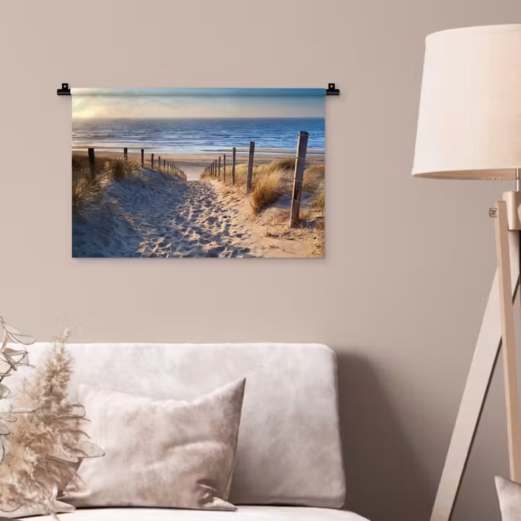 Strand - Zee - Nederland - Duinen - Zon Wandkleed katoen klein -sfeer4
