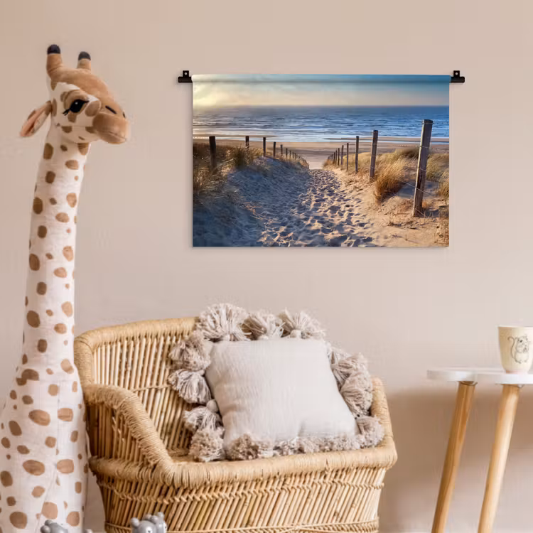 Strand - Zee - Nederland - Duinen - Zon Wandkleed katoen klein -wsfeer5_kind