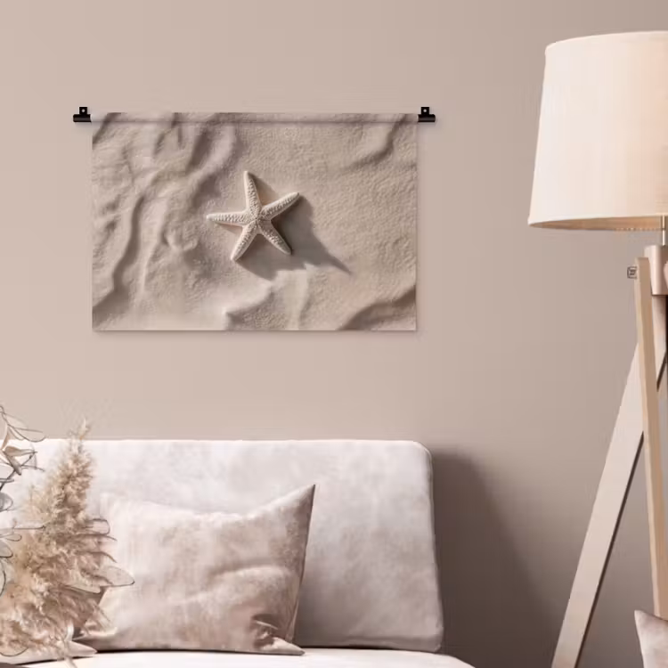 Strand - Zeester - Zand - Beige Wandkleed katoen klein -sfeer4