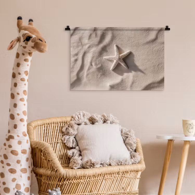 Strand - Zeester - Zand - Beige Wandkleed katoen klein -wsfeer5_kind