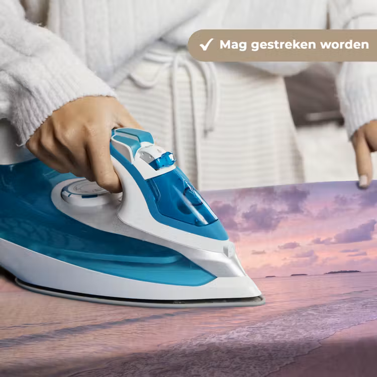 Strand - Zonsondergang - Natuur - Minimalistisch - Roze Wandkleed katoen klein -sfeer9