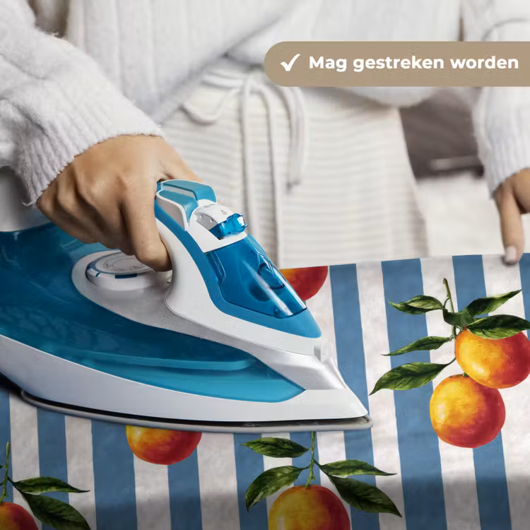 Strepen - Citroen - Blauw Wandkleed katoen klein 269 -sfeer9