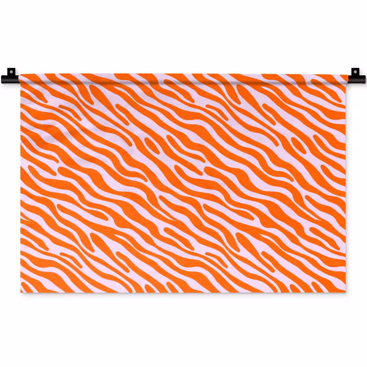 Strepen - Dynamisch - Oranje Wandkleed katoen klein 269 -zz3d