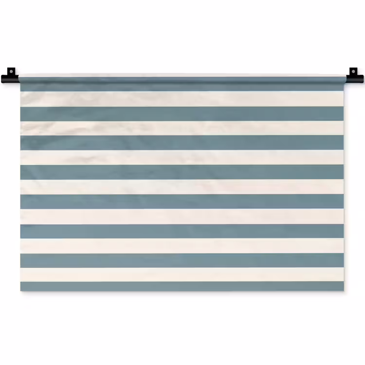 Strepen - Modern - Blauw Wandkleed katoen klein 269 -zz3d
