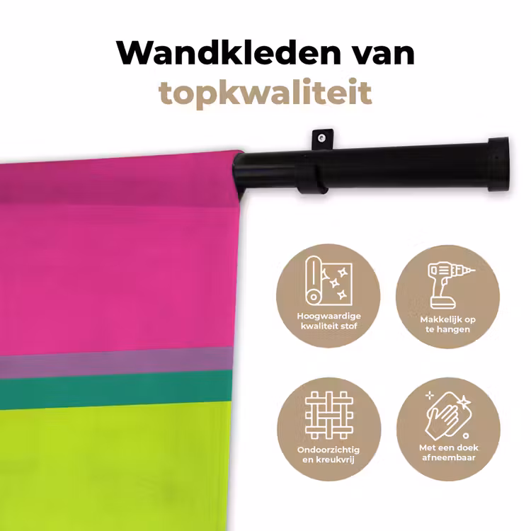 Strepen - Modern - Kleurrijk Wandkleed katoen klein -sfeer2