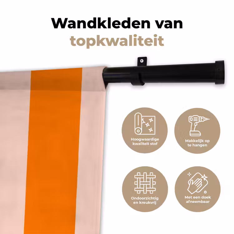 Strepen - Modern - Oranje Wandkleed katoen klein 269 -sfeer2
