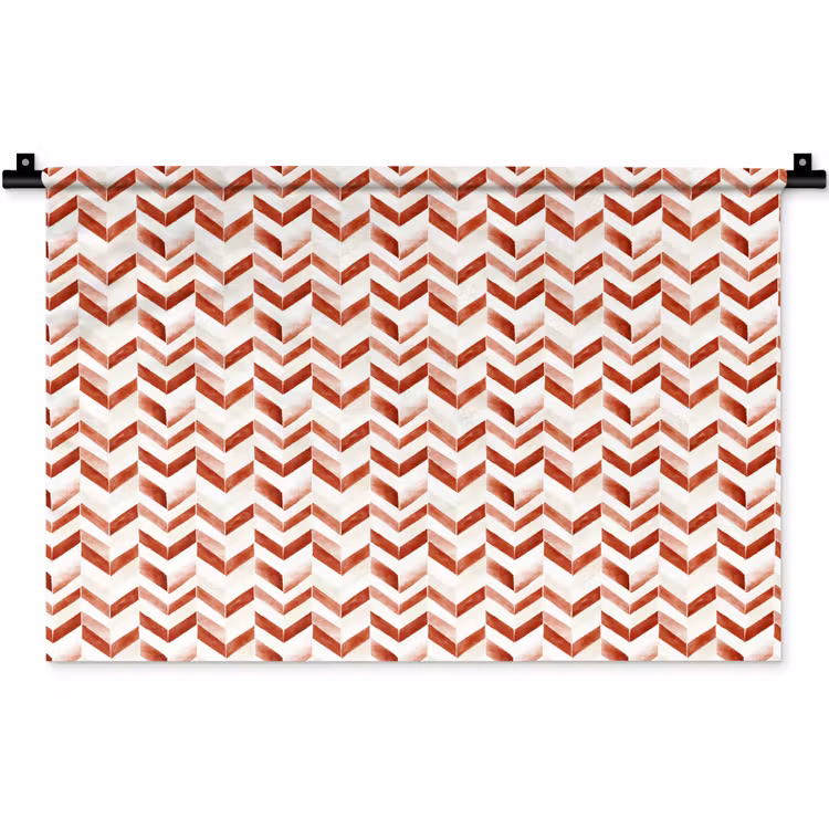 Strepen - Rood - Wit - Patroon Wandkleed katoen klein 269 -zz3d