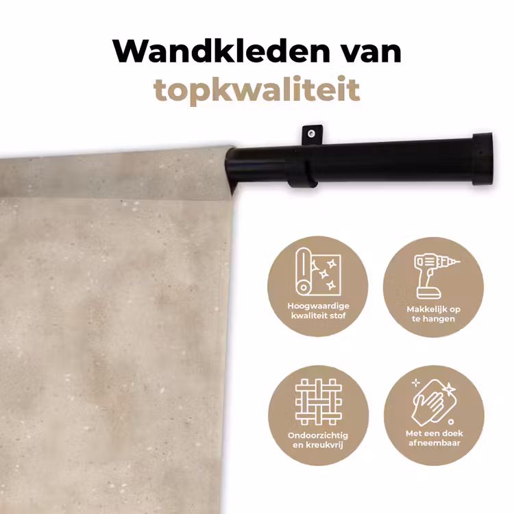 Structuur - Spikkels - Beige Wandkleed katoen klein 269 -sfeer2