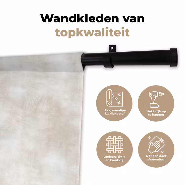 Subtiel - Structuur - Beige Wandkleed katoen klein 269 -sfeer2