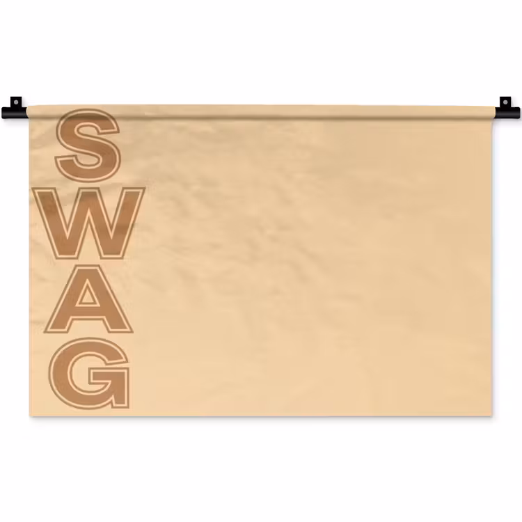 Swag - Bruin - Beige Wandkleed katoen klein -zz3d