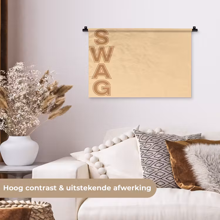 Swag - Bruin - Beige Wandkleed katoen klein -sfeer1