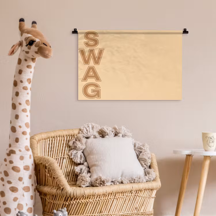 Swag - Bruin - Beige Wandkleed katoen klein -wsfeer5_kind