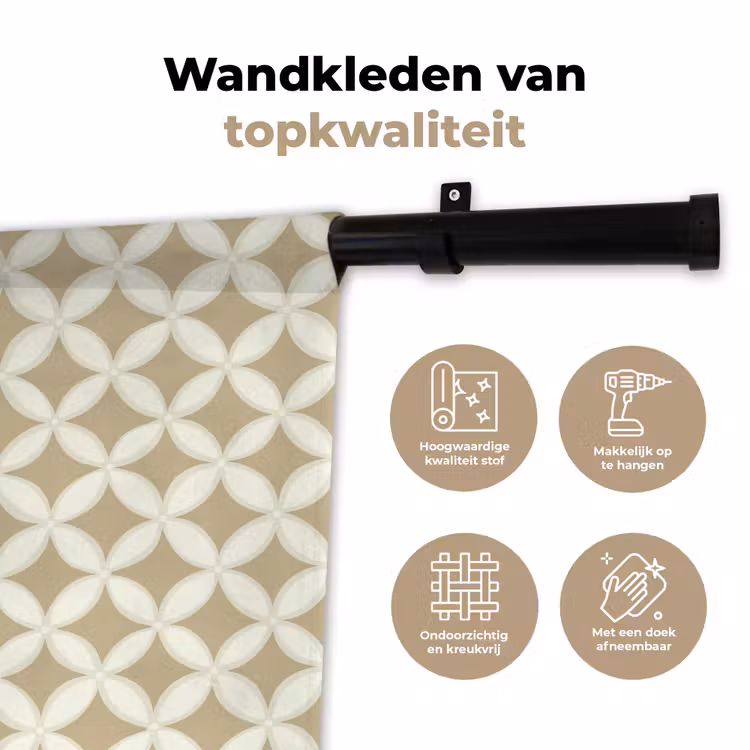 Symmetrisch - Motief - Beige Wandkleed katoen klein 269 -sfeer2