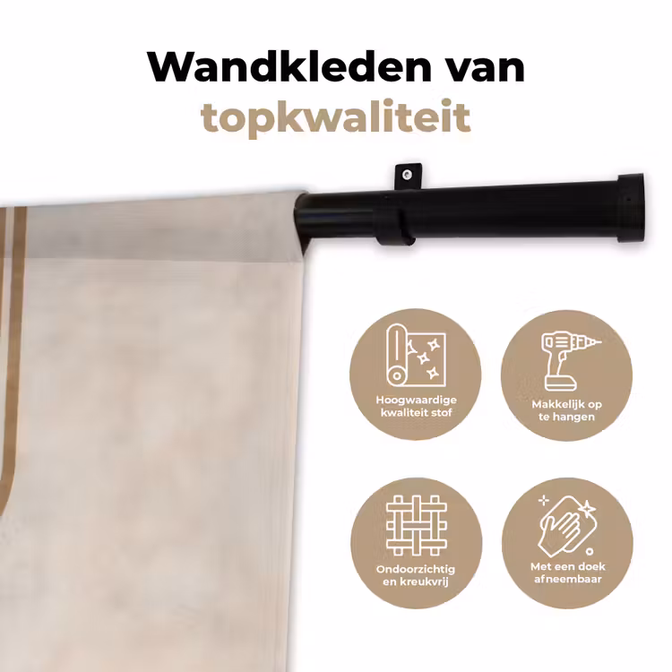 Symmetrische bocht - Koperkleurig Wandkleed katoen klein -sfeer2