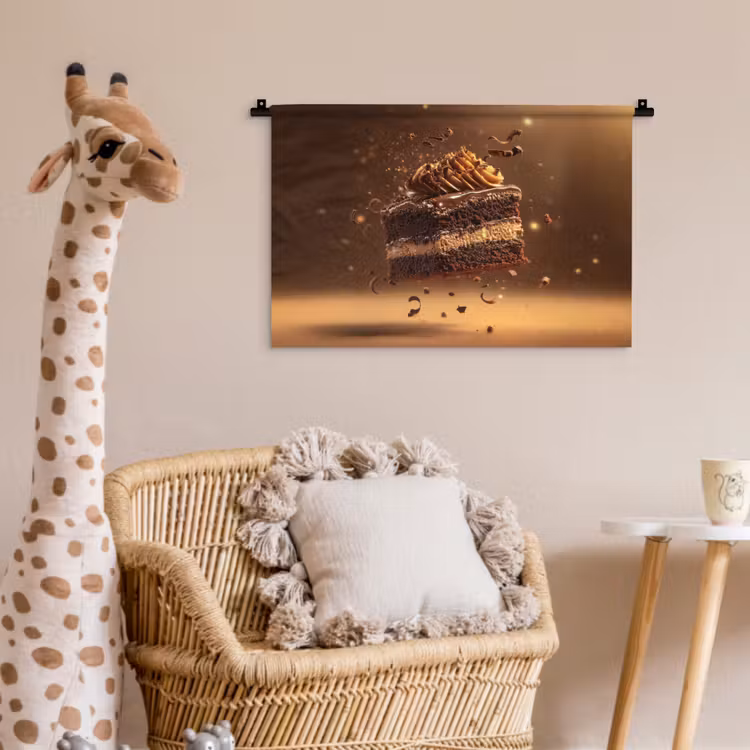 Taart - Chocolade - Eten - Brownie Wandkleed katoen klein -wsfeer5_kind