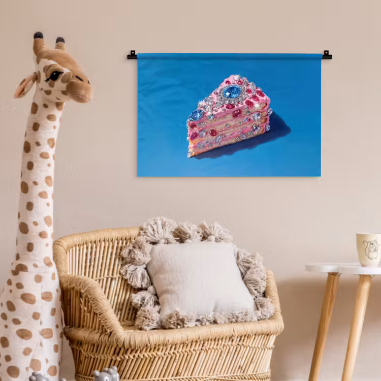 Taart - Edelstenen - Glitters - Roze Wandkleed katoen klein -wsfeer5_kind