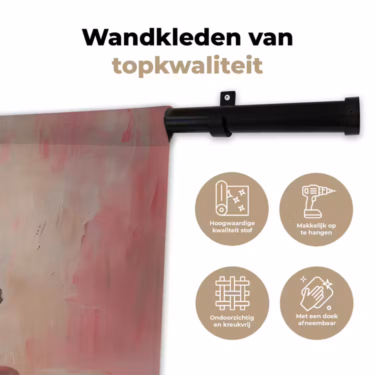 Taart - Pink - Cherry Wandkleed katoen klein -sfeer2
