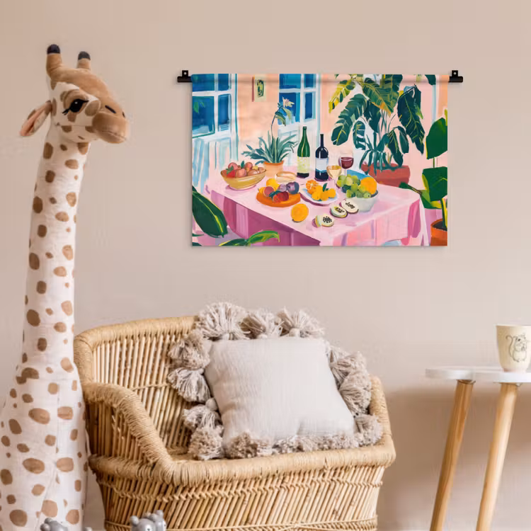 Tafel - Wijn - Fruit Wandkleed katoen klein -wsfeer5_kind