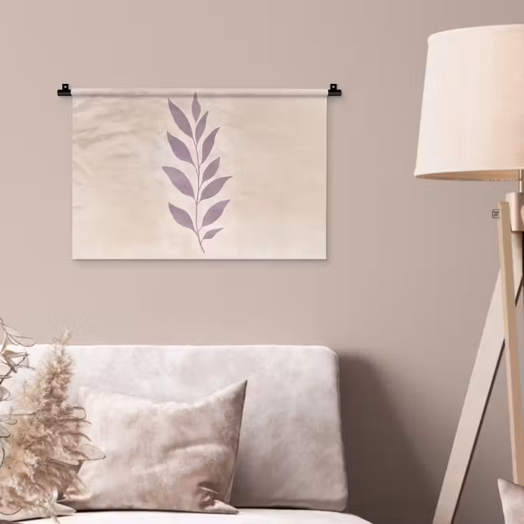 Tak - Bladeren - Minimalistisch - Beige Wandkleed katoen klein -sfeer4