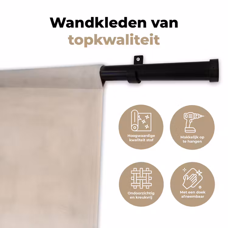 Tak - Bladeren - Minimalistisch - Beige Wandkleed katoen klein -sfeer2