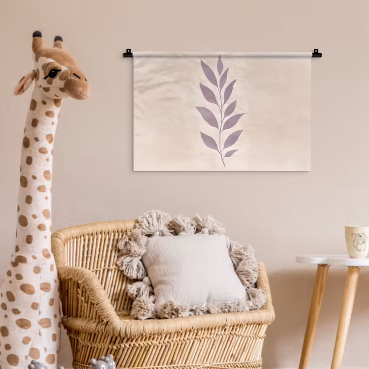 Tak - Bladeren - Minimalistisch - Beige Wandkleed katoen klein -wsfeer5_kind