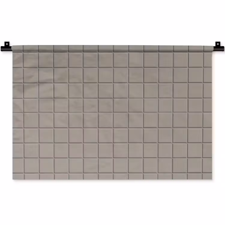 Tegel - Patroon Kiezel - Grijs Wandkleed katoen klein 269 -zz3d