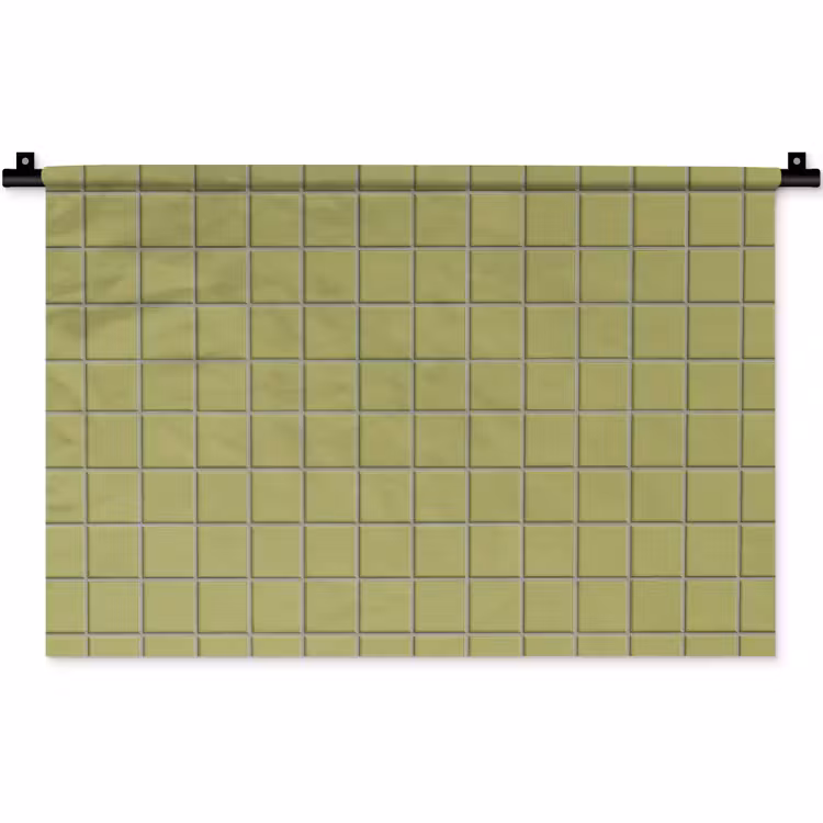 Tegel - Patroon - Olijfgroen Wandkleed katoen klein 269 -zz3d