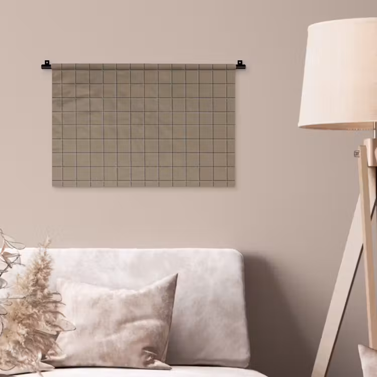 Tegel - Patroon - Taupe Wandkleed katoen klein 269 -sfeer4