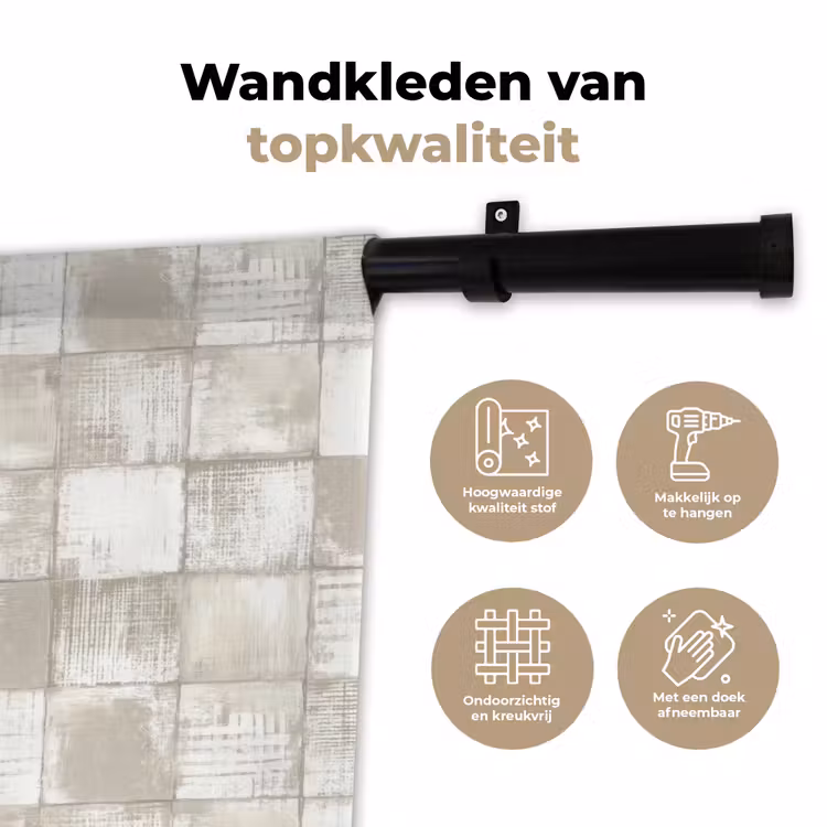 Tegel - Patroon - Verweerd Wandkleed katoen klein 269 -sfeer2