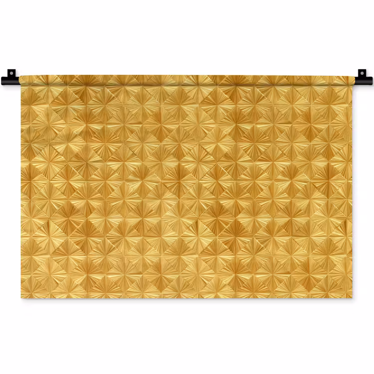 Tegels - Geometrisch - Reliëf - Goud Wandkleed katoen klein 269 -zz3d