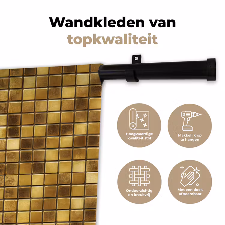 Tegels - Mozaïek - Luxe - Warm Goud Wandkleed katoen klein 269 -sfeer2