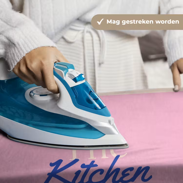 Tekst - Blauw - Keuken - Kader Wandkleed katoen klein -sfeer9