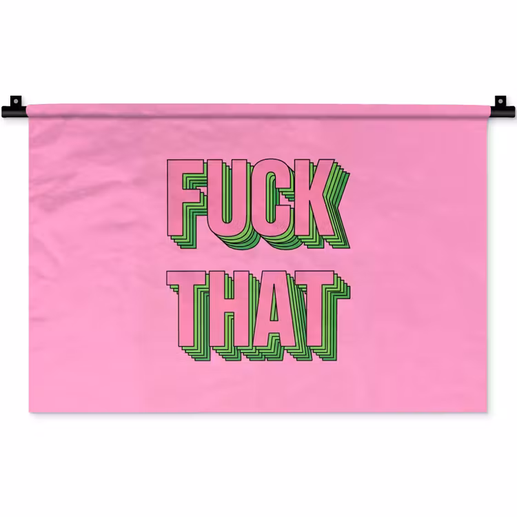 Tekst - Bold - Roze Wandkleed katoen klein -zz3d